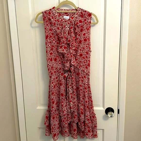 open lace back dress Misa Imogen Dress, Cherry Flora main image 0